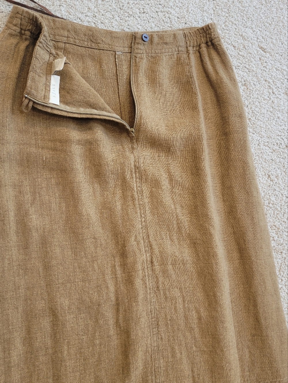 J.Jill Camel 100% Linen Maxi Skirt Lightweight A-Line Pull On Casual Size 4P - Picture 6 of 11